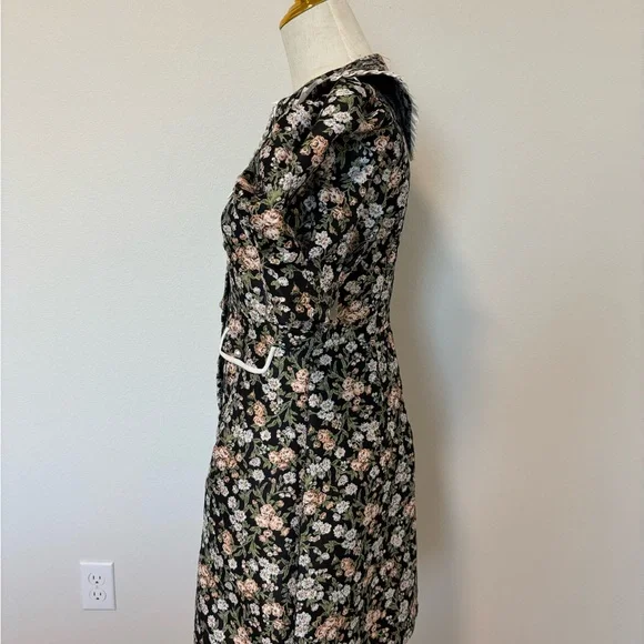 Sister Jane Black Floral Mini Dress with Collar - Picture 2 of 6
